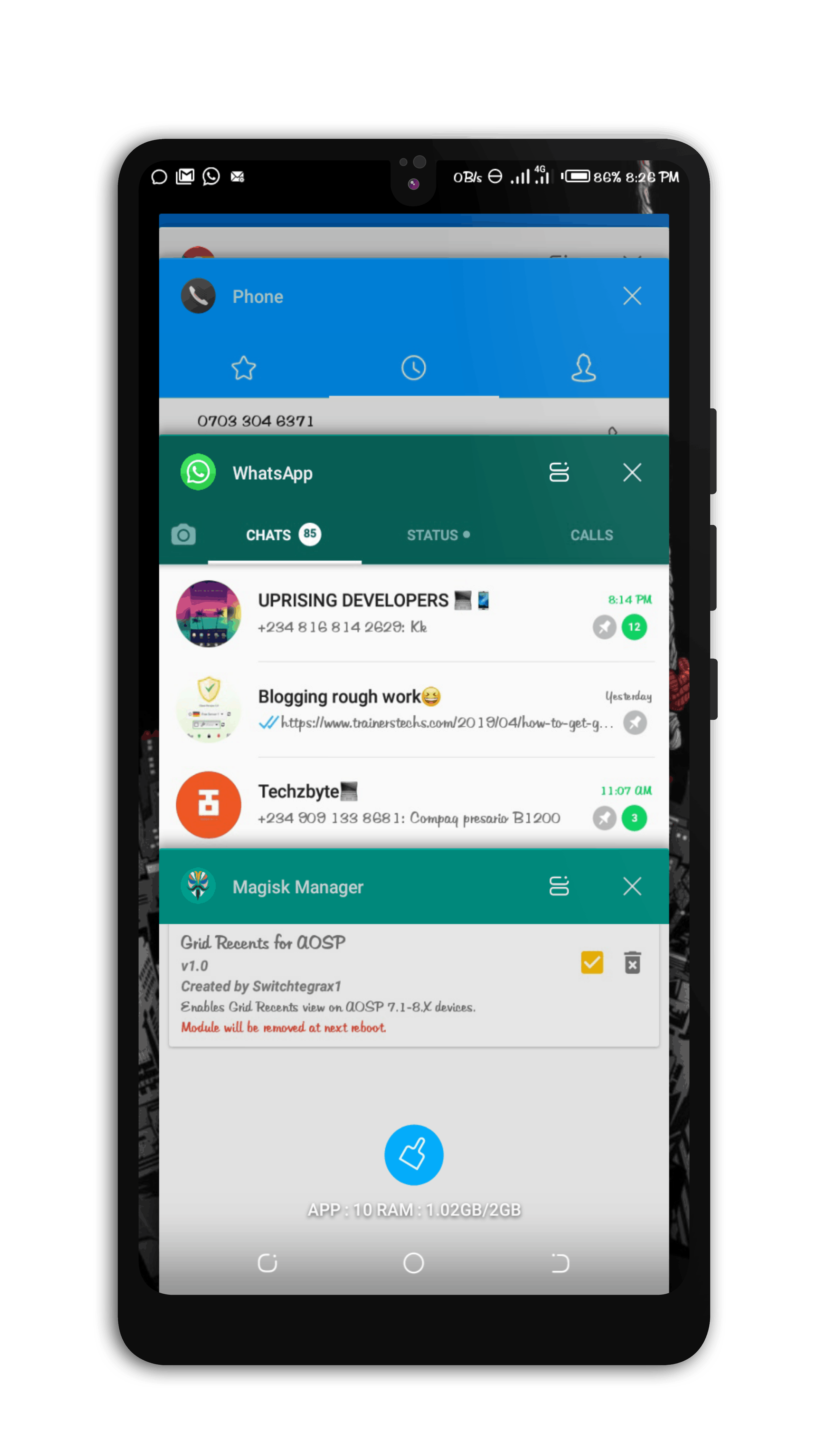 How To Enable Grid Recent Apps On Android Oreo