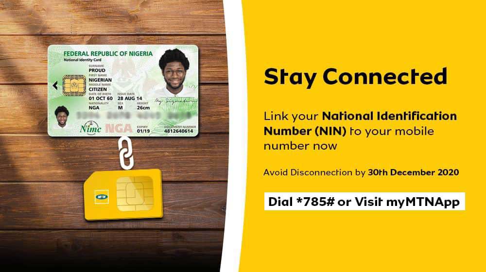 how to link mtn number with nin