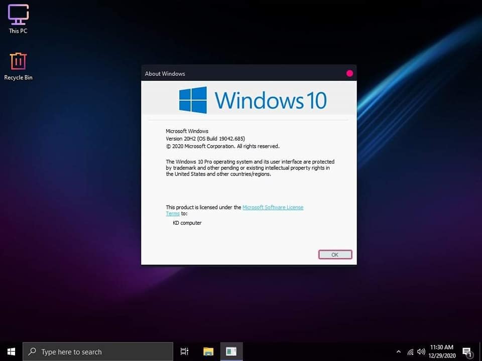 Windows 10 20H2 superlite compact 5