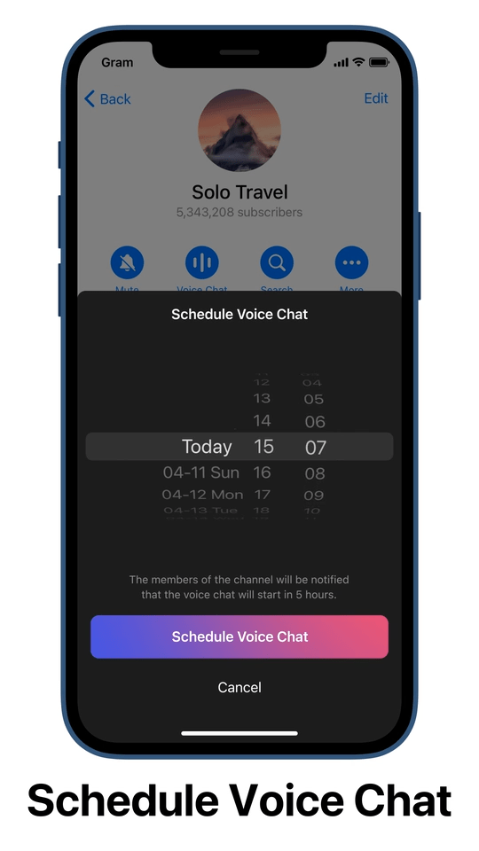 Telegram Scheduled Voice Chat